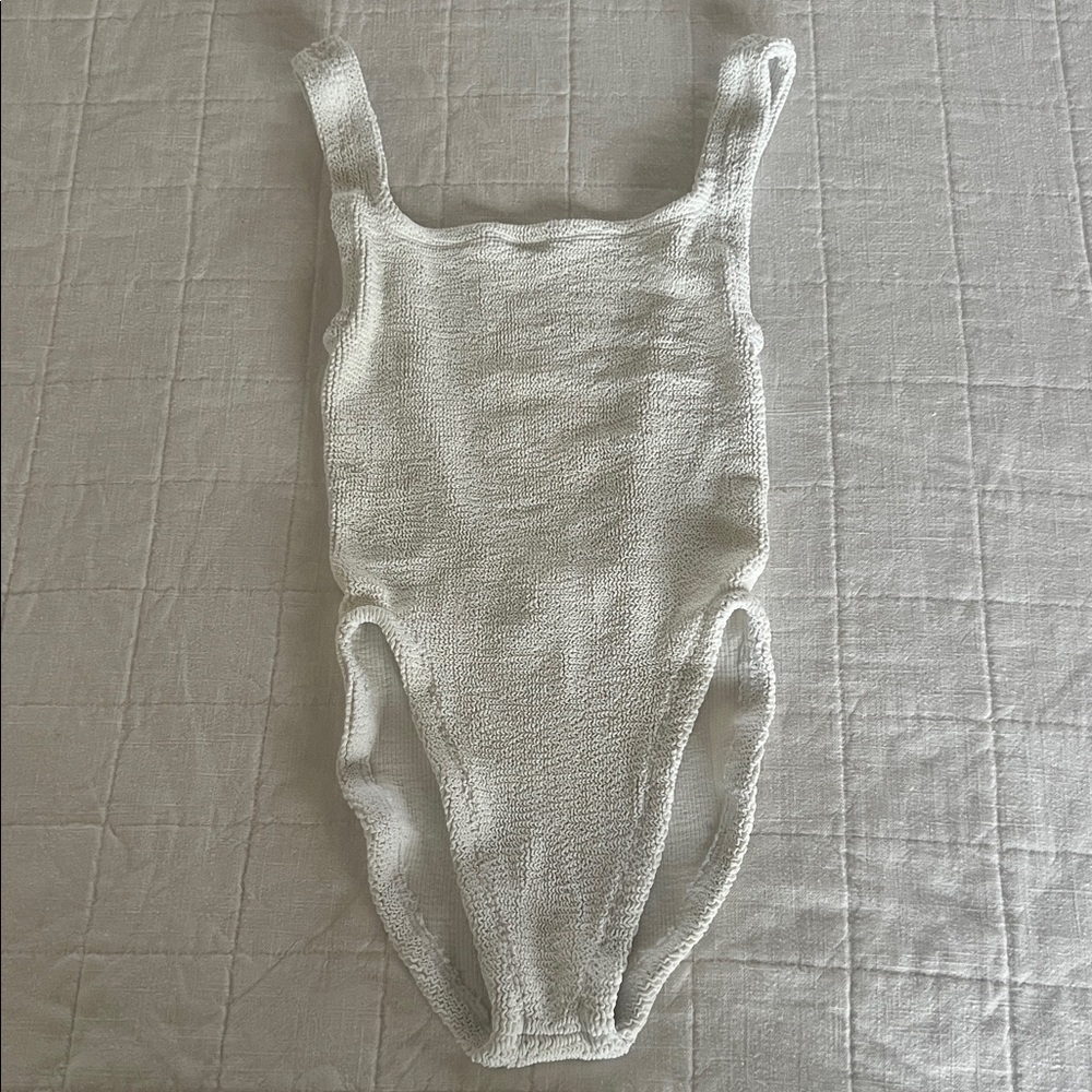 Hunza G white one piece swimsuit one size 1
